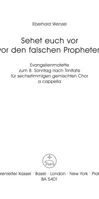Sehet euch vor vor den falschen Propheten (1964)