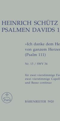 Psalmen Davids 1619 "Ich danke dem Herrn von ganzem Herzen"