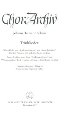 Trinklieder. Urtext der Schein-Gesamtausgabe