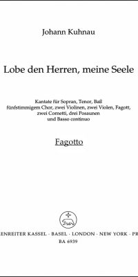 Kuhnau: Lobe den Herren, meine Seele (Psalm 103) - Musik der Thomaskantoren zu Leipzig