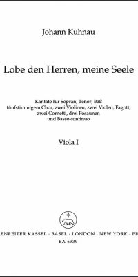 Kuhnau: Lobe den Herren, meine Seele (Psalm 103) - Musik der Thomaskantoren zu Leipzig