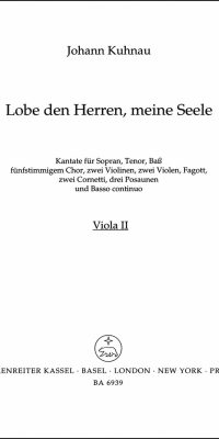 Kuhnau: Lobe den Herren, meine Seele (Psalm 103) - Musik der Thomaskantoren zu Leipzig