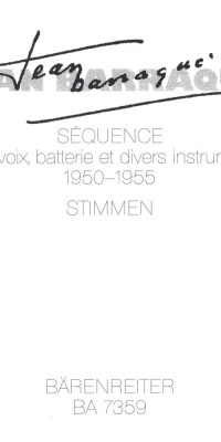 Baraque: Sequence (1950-1955) fuer Solostimme und Instrumentalensemble