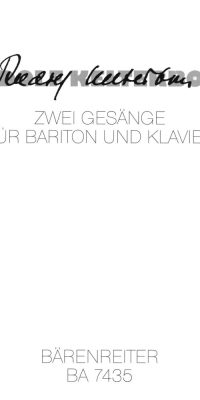 Kelterborn: Zwei Gesänge nach Gedichten von Erika Burkart (1990)