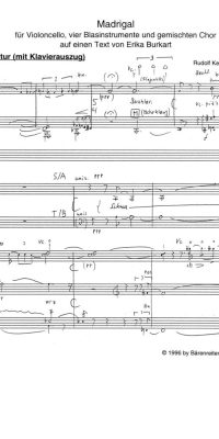 Kelterborn: Madrigal fuer Instrumente und Chor (1995)