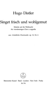 Distler: Singet frisch und wohlgemutop. 12/4