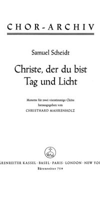 Christe, der du bist Tag und Licht