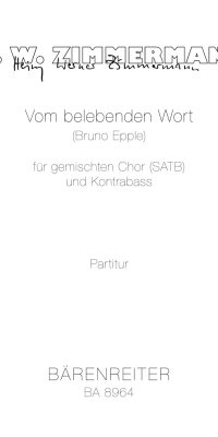 Vom belebenden Wort -Motet fuer SATB & double bass