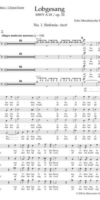 Mendelssohn: Lobgesang / Hymn of Praise op. 52 MWV A 18