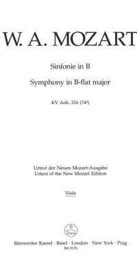 Mozart: Symphony in B-flat major K. Anh. 216 (74g)