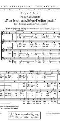 Hugo Distler: Nun freut euch, lieben Christen gmein (1935)
