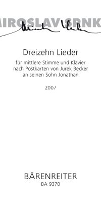Miroslav Srnka: Dreizehn Lieder