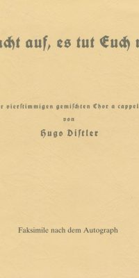 Hugo Disler: Wacht auf, es tut euch not Kläglich ich schrei (1935)