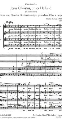 Günter Raphael: Jesus Christus op. 39/2