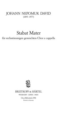 Johann Nepomuk David: Stabat Mater
