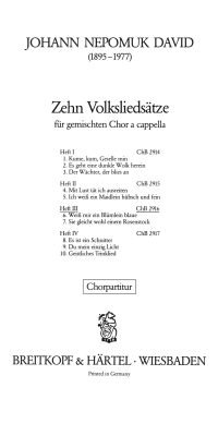 Johann Nepomuk David: 10 Volksliedsätze, Heft 3