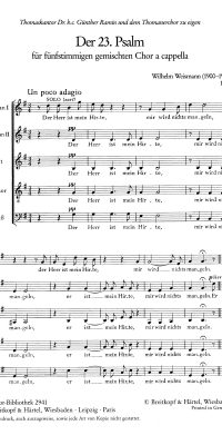 Wilhelm Weismann: "Der 23. Psalm ""Der Herr Ist"""