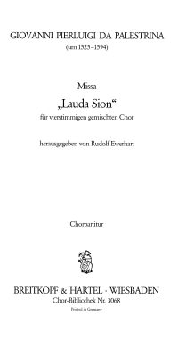 Giovanni Pierluigi da Palestrina:  Missa Lauda Sion