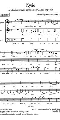 Johann Nepomuk David: Kyrie Herre Gott, erbarme Dich