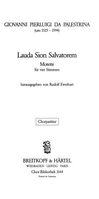 Giovanni Pierluigi da Palestrina:  Lauda Sion Salvatorem