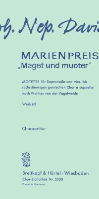 Johann Nepomuk David: "Marienpreis ""Maget"" Wk 63"
