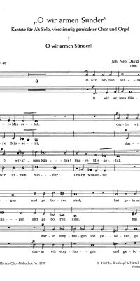 Johann Nepomuk David: O Wir armen Sünder Wk 65
