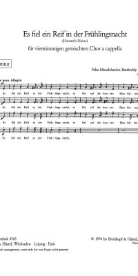 Felix Mendelssohn Bartholdy: Es fiel ein Reif uit: 6 Lieder op.41 (SATB)