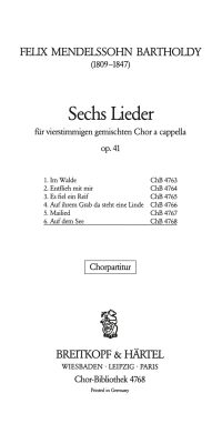 Felix Mendelssohn Bartholdy: Auf dem See Und frische Nahr (SATB)
