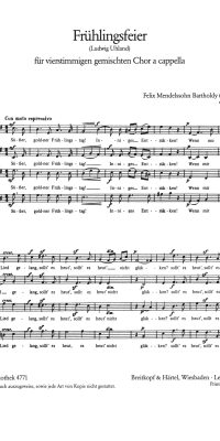 Felix Mendelssohn Bartholdy: Frühlingsfeier (SATB)