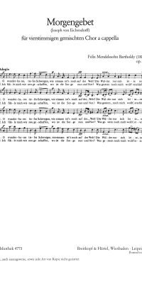 Felix Mendelssohn Bartholdy: Morgengebet (SATB)