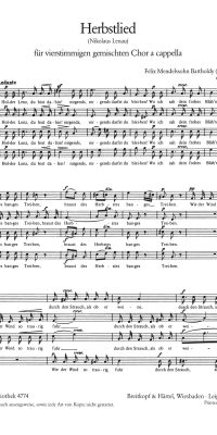 Felix Mendelssohn Bartholdy: Herbstlied (SATB)
