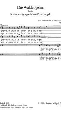 Felix Mendelssohn Bartholdy: Die Waldvöglein (SATB)
