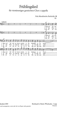 Felix Mendelssohn Bartholdy: Frühlingslied (SATB)