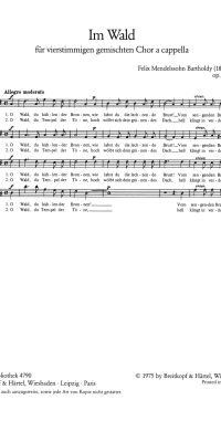 Felix Mendelssohn Bartholdy: Im Wald (SATB)