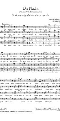 Franz Schubert: Die Nacht(Op. 17/4, D 983C) (TTBB)