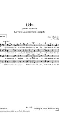 Franz Schubert: Liebe D983 (TTBB)