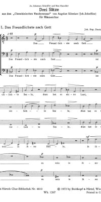 Johann Nepomuk David: 3 Sätze Cherubinisch. Wandersm (SATB)