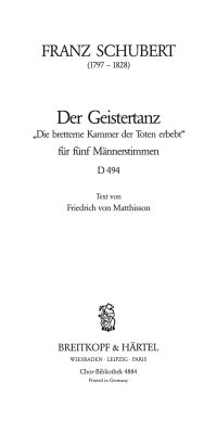 Franz Schubert: Der Geistertanz D 494 (SATB)