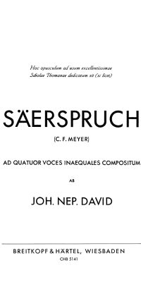 Johann Nepomuk David: Säerspruch