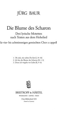 Jürg Baur: Blume des Scharon