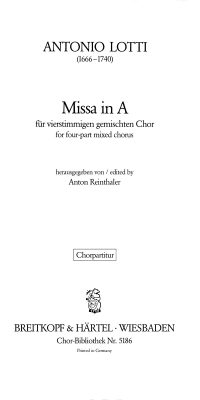 Antonio Lotti: Missa in A