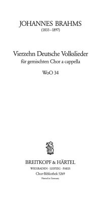 Johannes Brahms: 14 deutsche Volkslieder WoO34