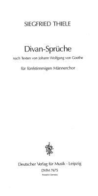 Siegfried Thiele: Divan-Sprüche