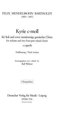 Felix Mendelssohn Bartholdy: Kyrie c-moll