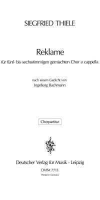 Siegfried Thiele: Reklame