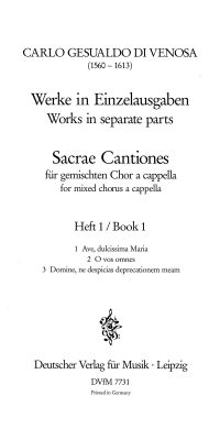 Don Carlo Gesualdo: Sacrae Cantiones 1