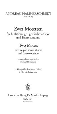 Andreas Hammerschmidt: "2 Motetten aus ""Chormusic"""