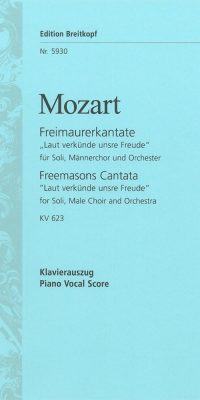 Mozart: Freimaurerkantate KV 623 (Vocal Score)