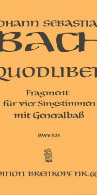 Bach: Quodlibet 'Was sind das fuer grosse Schlösser' BWV 524