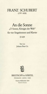 Franz Schubert: An die Sonne D 439